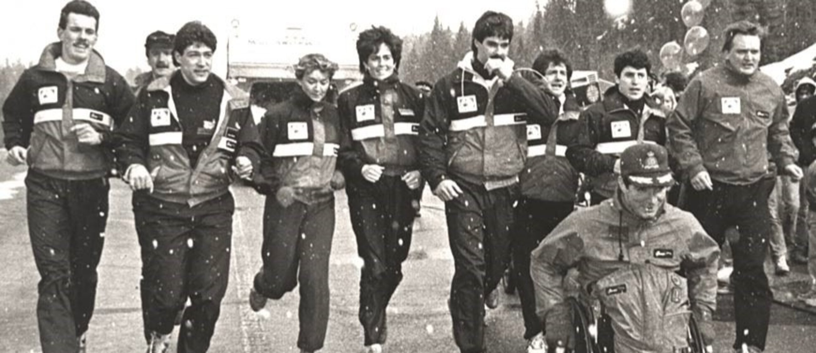 Support team of the Rick Hansen Man In Motion World Tour