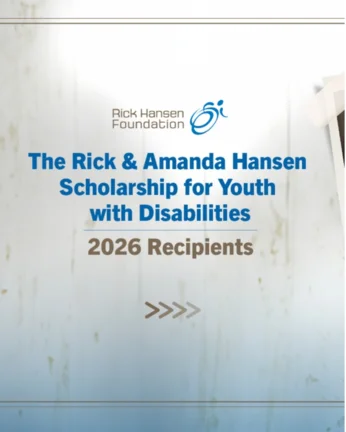 A grey background with a text that read "Rick & Amanda Scholarship. 2026 Recipients" RHF logo at the top