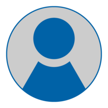 blue and grey graphic of a person in a circle 