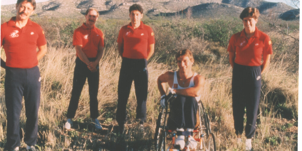 M. Hansen et l’équipe de la Tournée mondiale Rick Hansen au Nouveau-Mexique.